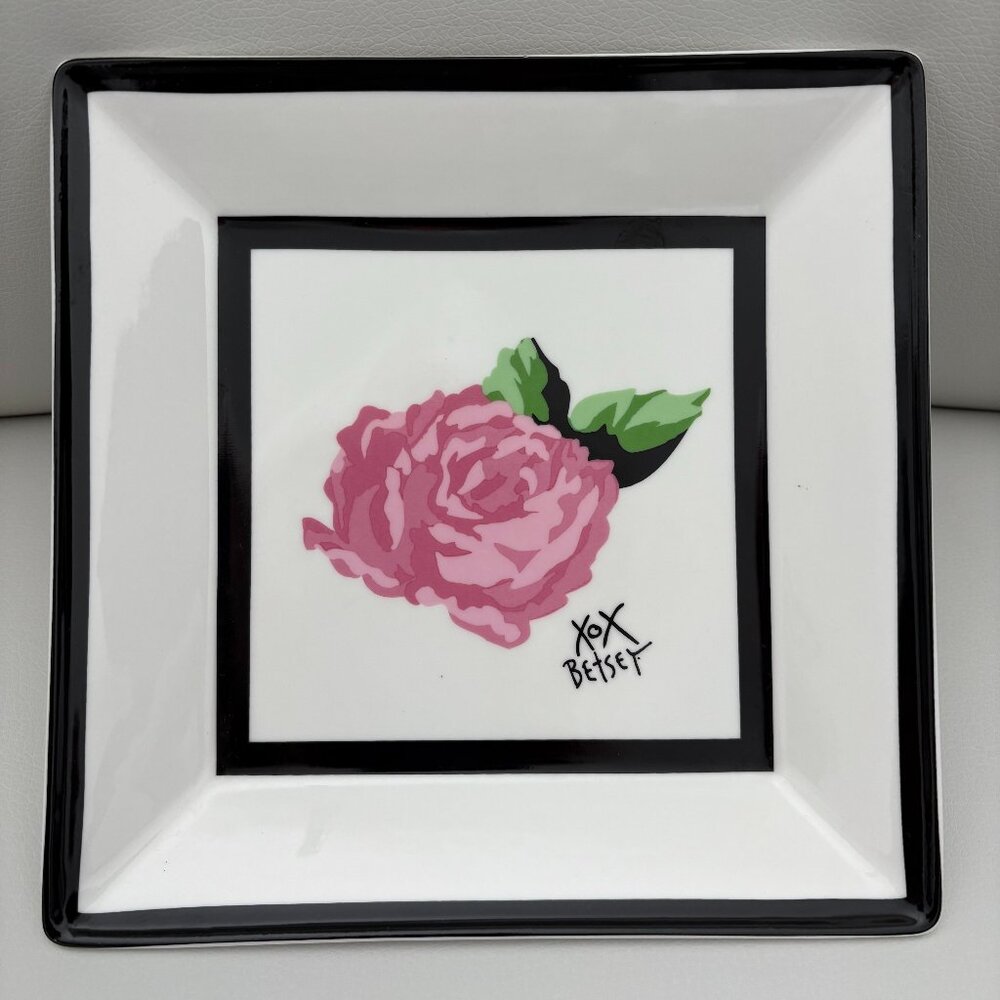 Betsey Johnson Square Rose Trinket Dish